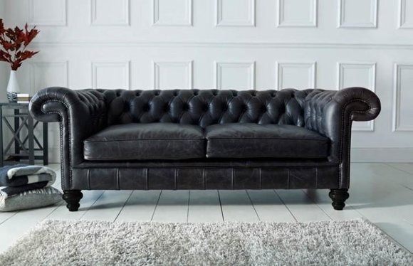 Luxus Chesterfield Dreisitzer Klassische Couch Leder Polster England Sitz