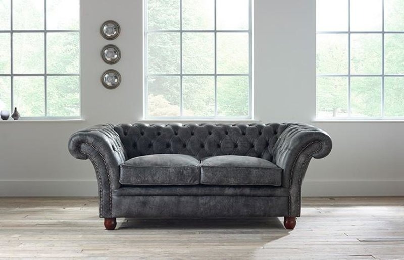 Chesterfield Sofa Couch Polster Stoff Leder Couchen Polster Garnitur 2 Sitzer