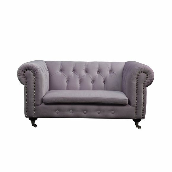 Chesterfield 2 Sitzers Klassische Luxus Barock Rokoko Sofa Textil Leder