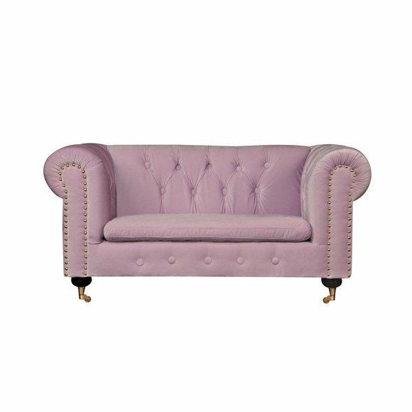 Pink Chesterfield Sofa Couch Polster Stoff Leder Couchen Polster Garnitur