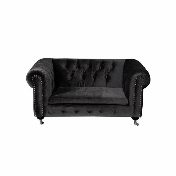 Chesterfield 2 Sitzers Klassische Luxus Barock Rokoko Sofa Textil Leder