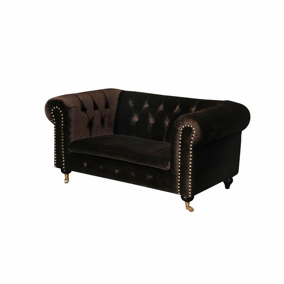 Chesterfield 2 Sitzers Klassische Luxus Barock Rokoko Sofa Textil Leder