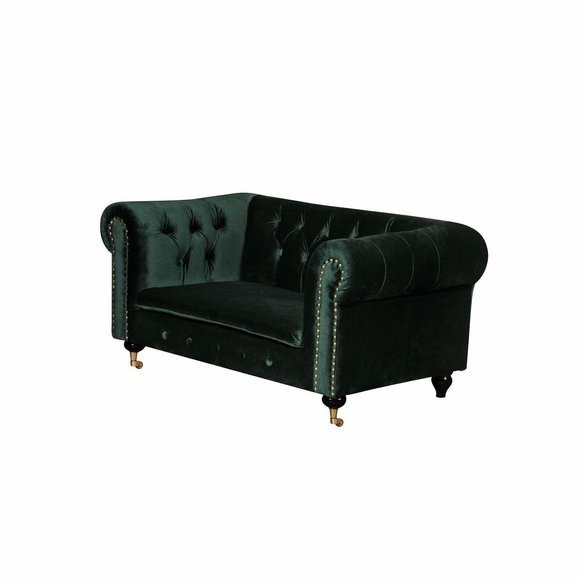 Chesterfield 2 Sitzers Klassische Luxus Barock Rokoko Sofa Textil Leder