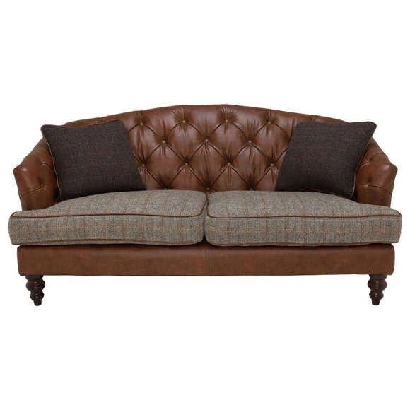 Chesterfield 3 Sitzer Klassische Luxus Barock Rokoko Sofa Textil Leder