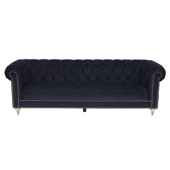 Chesterfield 4 Sitzers Klassische Luxus Barock Rokoko Sofa Textil Leder