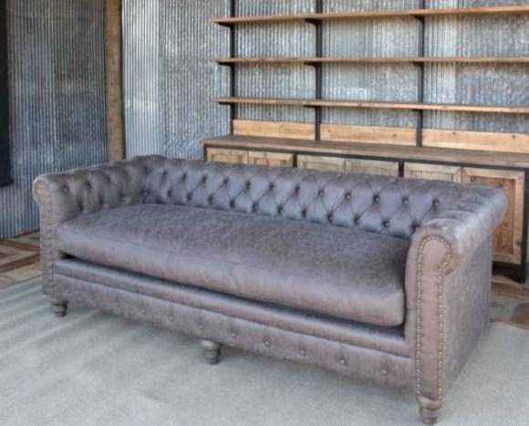 Chesterfield 3 Sitzers Klassische Luxus Barock Rokoko Sofa Textil Leder
