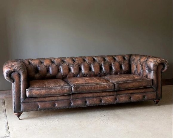 Chesterfield Leder Sofa Couch Englische Stil Möbel Sitz Polster Designer