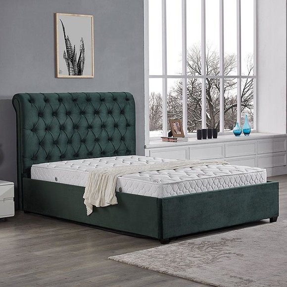Klassisches Design Bett Polster Betten Chesterfield Textil 180x200cm jvmoebel ®