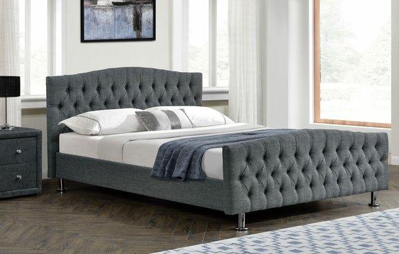Chesterfield Designer Bett Schlafzimmer Textil Leder Polster 140/160/180/200 cm