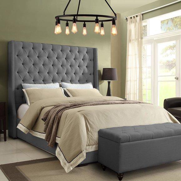 Klassisches Design Bett Polster Betten Textil 140x200cm jvmoebel ®