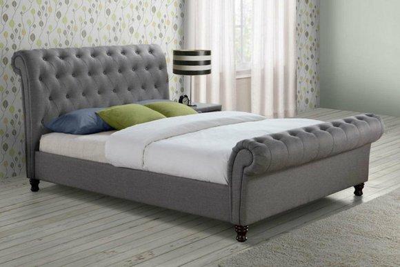 Klassisches Design Bett Polster Textil 140x200cm Betten jvmoebel ® Chesterfield