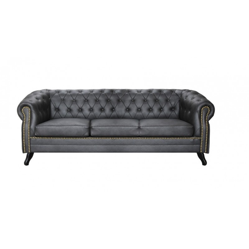 Chesterfield Sofagarnitur Sofa 3+1+1 Couch Polster Set Sofas Couchen Couch Leder