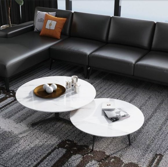 Runde Set 2x Couchtisch Kaffeetisch Beistelltisch Designer Wohnzimmer Tische Neu