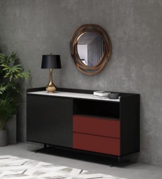 Italienische Designer Kommode Stil Möbel Hoch Schrank Schränke Orange Sideboard