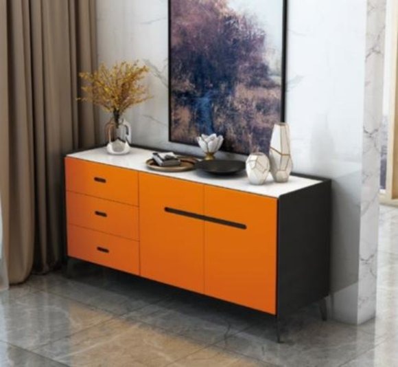 Italienische Stil Möbel Hoch Kommode Designer Schrank Schränke Orange Sideboard