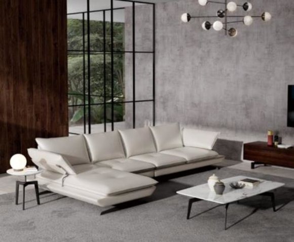 Italienische Polster Sitz Ecke Leder Couch Garnitur Moderne Wohnlandschaft Neu