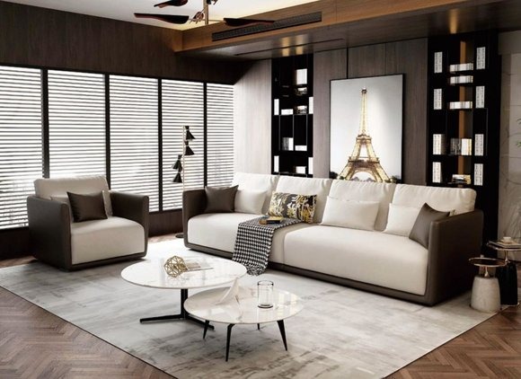 Komplett Set Sofagarnitur 4+1 Sitz Couch Tisch Design Wohnlandschaft 2tlg Set