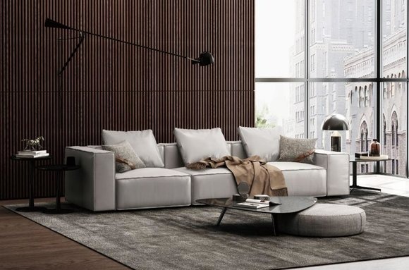 Sofa 4 Sitzer Big XXL Couch Sofas Couchen Wohnzimmer Design Viersitzer Leder