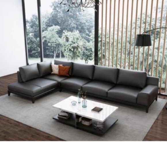Designer Ledersofa Ecksofa Polster Eck Couch Sitz Eck L Form Garnitur Sofa Neu