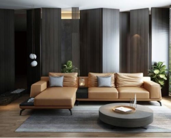 Wohnlandschaft L-Form Ecksofa Couch Design Polster Leder Garnitur Sofa Ecke Neu