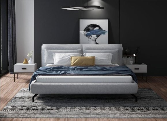 Italienische Designer Möbel Bett Doppel Schlazimmer 180x200cm Leder Neu Betten