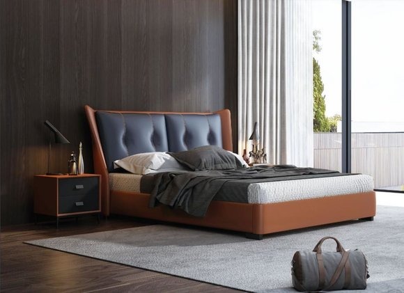 Italienische Designer Möbel Bett Doppel Schlazimmer 180x200cm Neu Betten Leder