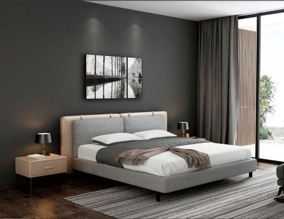 Doppelbett Bett Ehebett Design Luxus Luxur Betten Polsterbett Designbett Textil