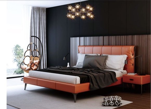 Doppelbett Bett Ehebett Design Luxus Luxur Polsterbett Designbett Textil Betten