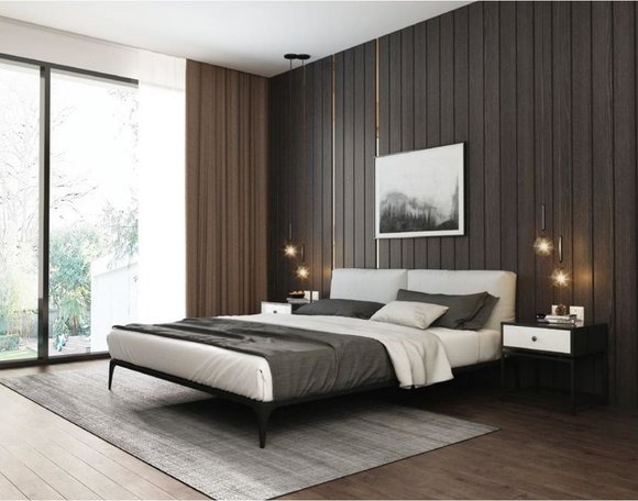 Polsterbett Betten Bett Polster Designer Hotel Doppel Luxus Design 180x200cm Neu