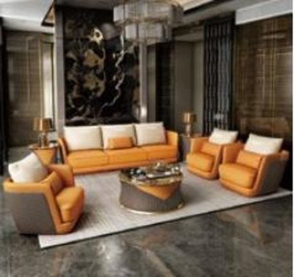 Edle Luxus Klasse Wohn Zimmer Set Garnitur Sofa Couch Polster 4tlg. Set 3+1+1+1