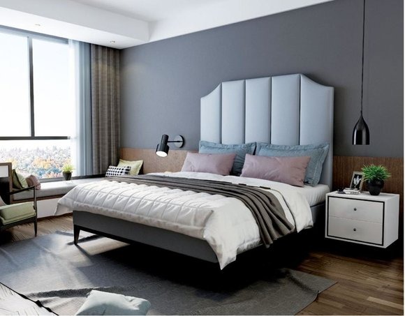 Bett Polster Design Luxus Doppel Hotel Betten Schlaf Zimmer Leder 180x200cm Neu