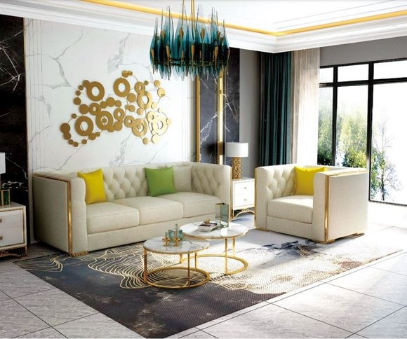 Couch Wohnlandschaft Garnitur Design Modern Sofagarnitur 321 Sofas Chesterfield
