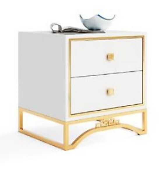 Tisch Nachttisch Sofa Tisch Beistelltisch Betttisch mit Schublade Weiß Hochglanz