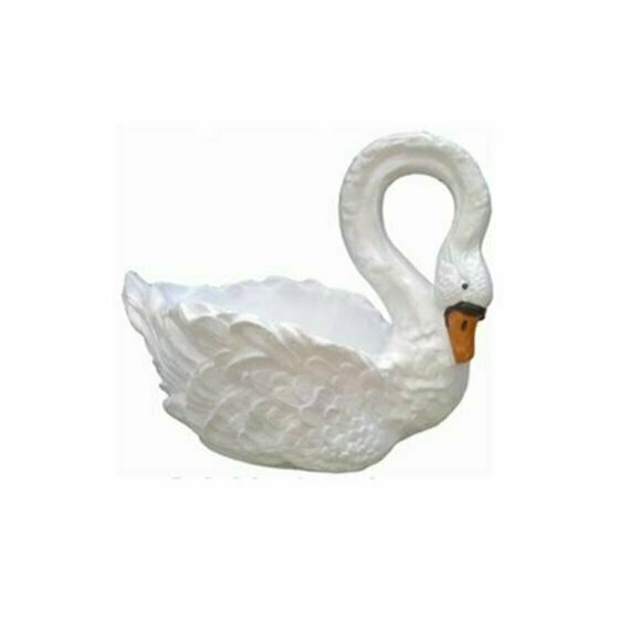 Schwan Dekorative Statue Garten Figuren Statuen 54cm Lebensgroß Figur Plastik