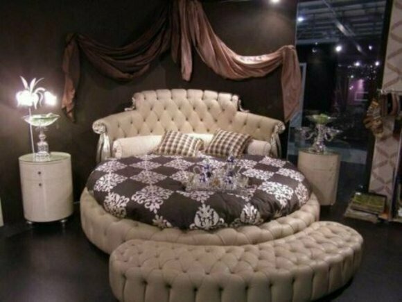 Rundes Bett Rund Design Betten Leder Doppel Luxus Hotel Gestell Schlaf Zimmer