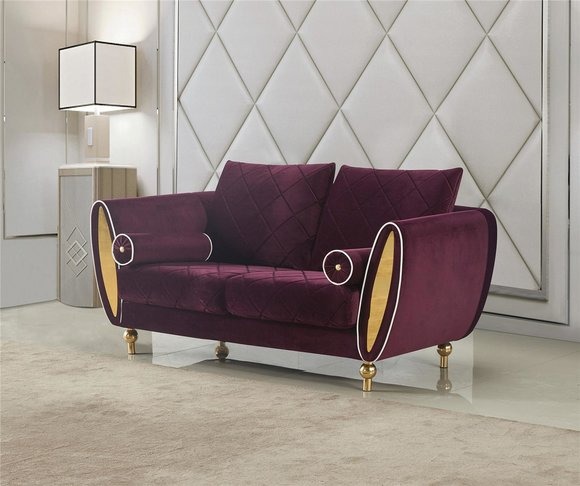 Sofa Couch Polster 2 Sitzer Sofas Couchen Sitz Garnituren Design Club Samt Stoff