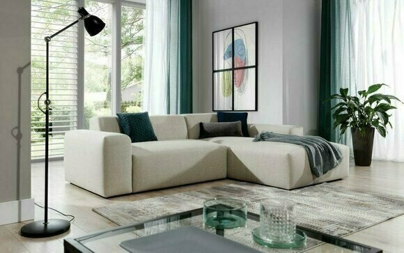 Ecksofa Sofa Couch Polster Wohnlandschaft Textil Eck Sofas Garnitur L Form Neu