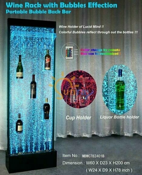 Wasser Wand Säule Water Wall Regal Bar Regal Schrank Möbel LED Beleuchtet Trenn