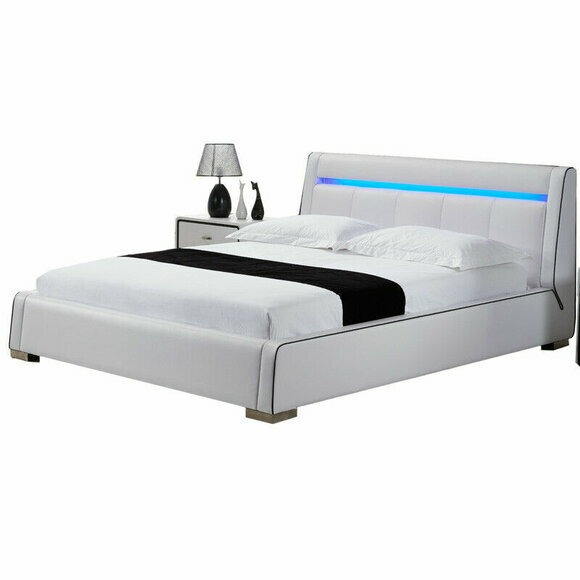 Design Leder Bett Doppel Ehe Modernes Hotel Gestell Luxus Schlaf Zimmer Betten