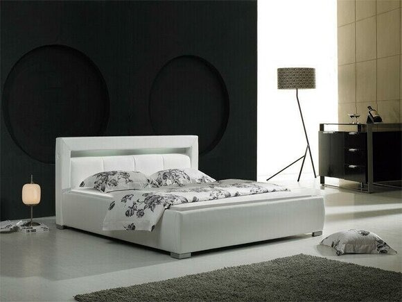 Leder Bett Polster Design Luxus Doppel Hotel Schlaf Zimmer Ehe Betten Beleuchtet