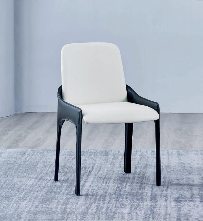 Moderner Weiß-Schwarzer Esszimmer Stuhl Designer Esszimmer Möbel Stuhl