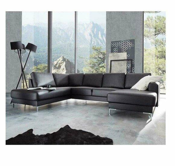 Ecksofa Sofa Couch Polster Wohnlandschaft Leder Eck Sofas Garnitur U Form Schlaf