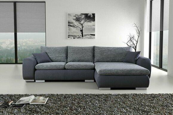 Ecksofa Bettfunktion Couch Graue Polster Couchen Textil Sofas Sofa Schlafsofa