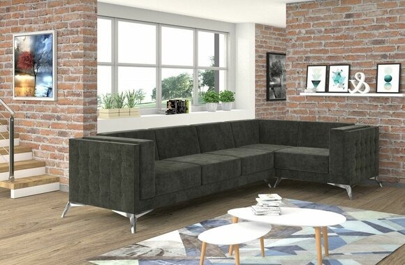 Ecksofa Chesterfield Sofa Polstergarnitur Couch Wohnlandschaft L-form Design Neu