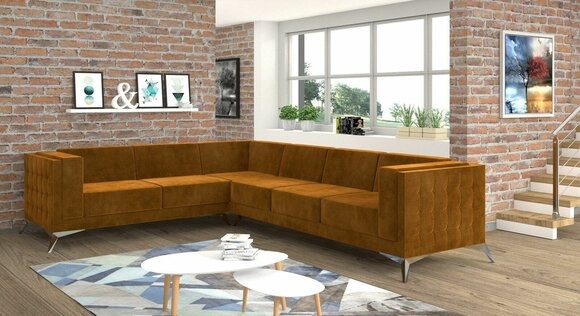 Ecksofa L-Form Stoff Couch Wohnlandschaft Garnitur Design Modern Sofa Sofas Neu