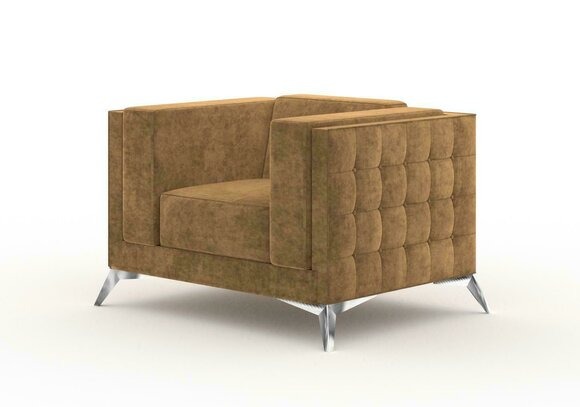 Chesterfield Sessel Fernseh Couch 1 Sitzer Sofa Stoff Couchen Polster Textil Neu