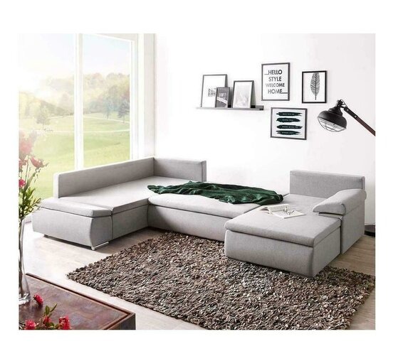 Stoff U-Form Couch Wohnlandschaft Ecksofa Garnitur Design Modern Sofa Modern Neu