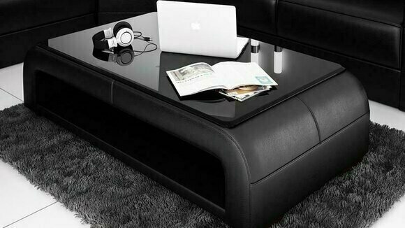 Ledertisch Couchtisch Glastisch Sofa Beistell Tisch Tische Couchtische Leder Neu