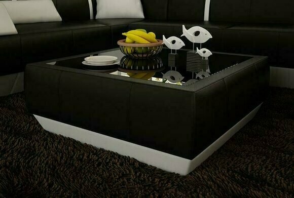 Gepolsterte Sofa Tische Schwarzer Couchtisch Glastisch Beistell Moderner Tisch