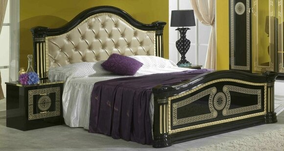 Chesterfield Bett Lederbett Polsterbett Schlafzimmer Ehebett Betten 180x200cm